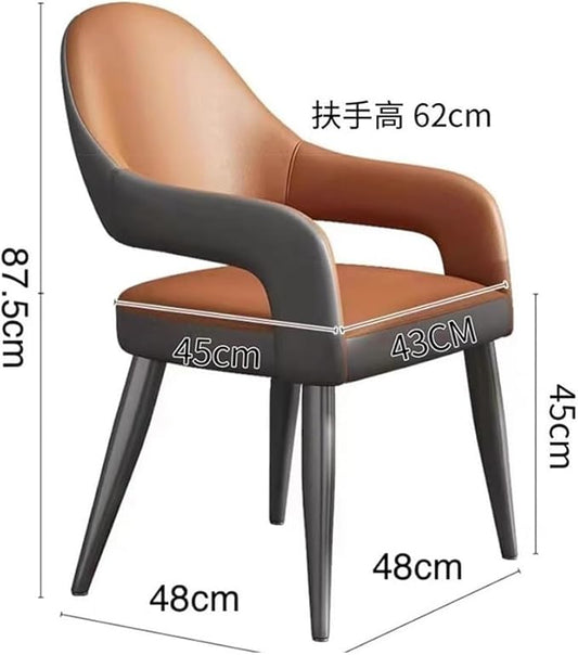 MEHWSUR Kitchen Side Chair Dining Chairs with Comfortable Backrest and Sturdy Metal Legs,Modern Upholstered PU Leather Kitchen & Office Chairs for Living Room(Gray-1)